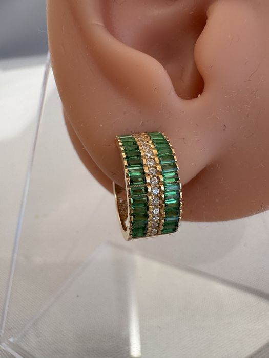 Cercei din aur si cubic zirconia