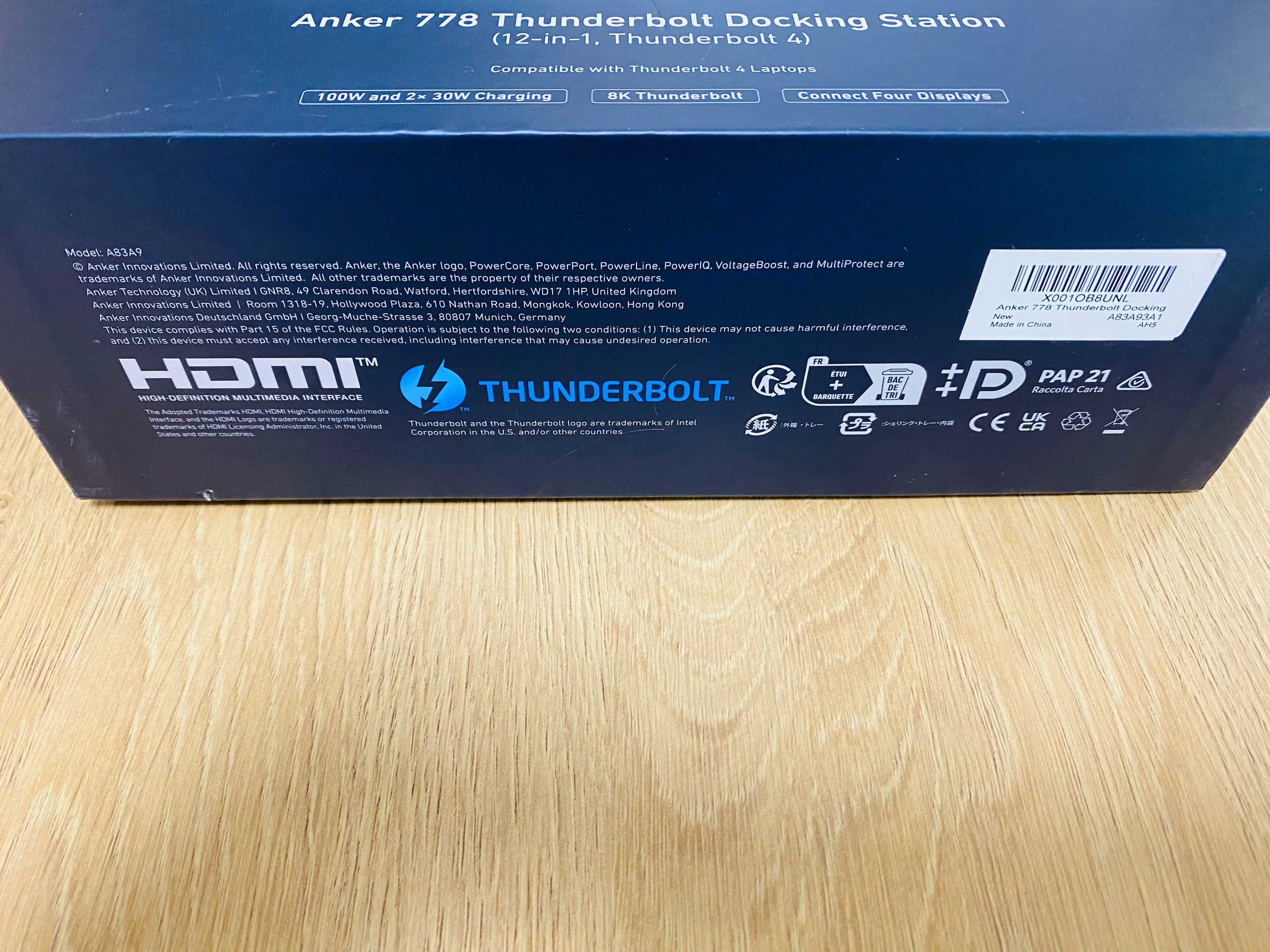 ЧИСТО НОВА ! Докинг Станция Anker 778 Series 7, 12-in-1, Thunderbolt 4