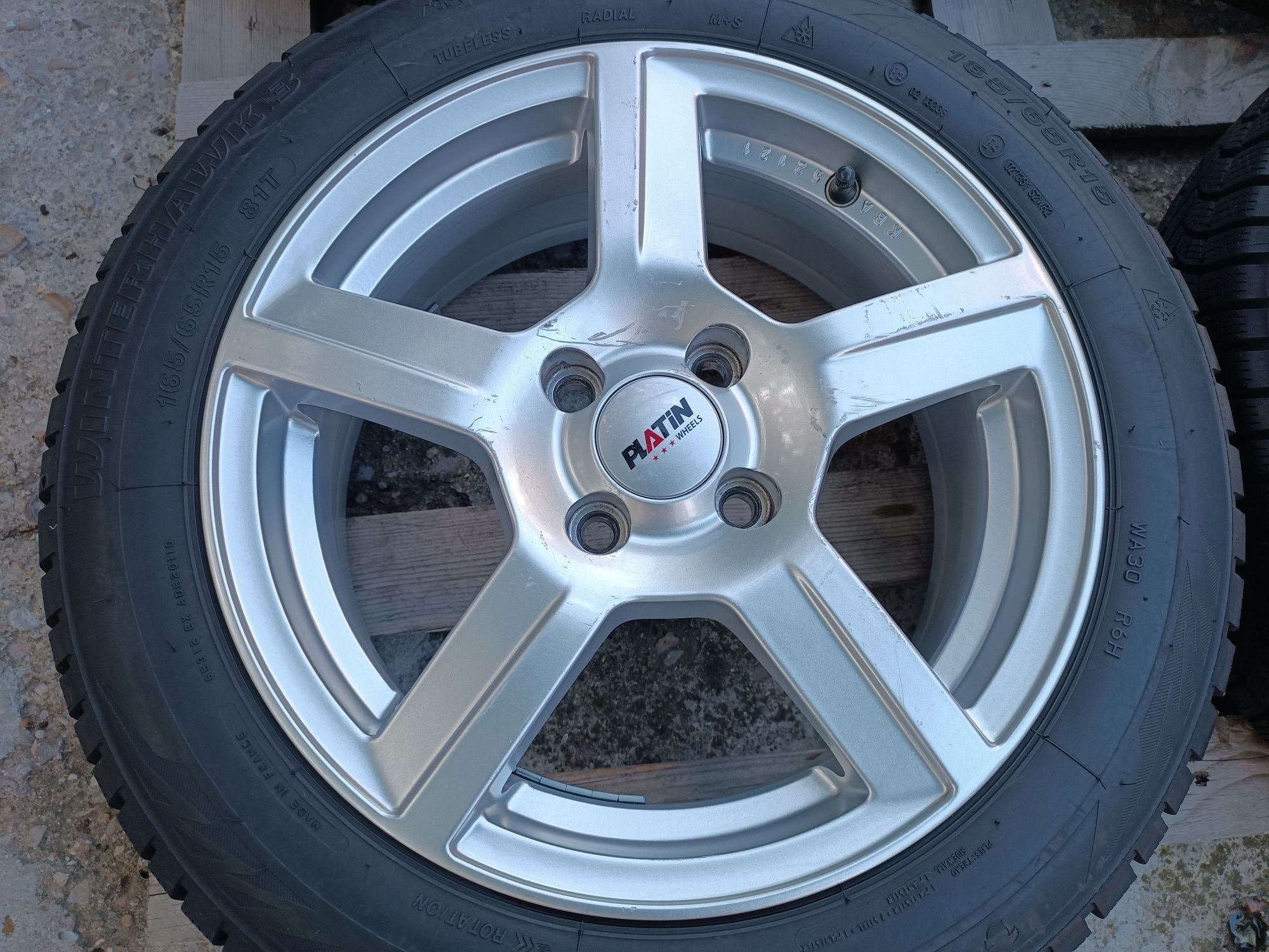 Лети джанти 15ки 4х100 Platin + зимни гуми Firestone