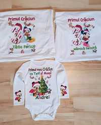 Set tricouri personalizate "Primul Crăciun în 3"