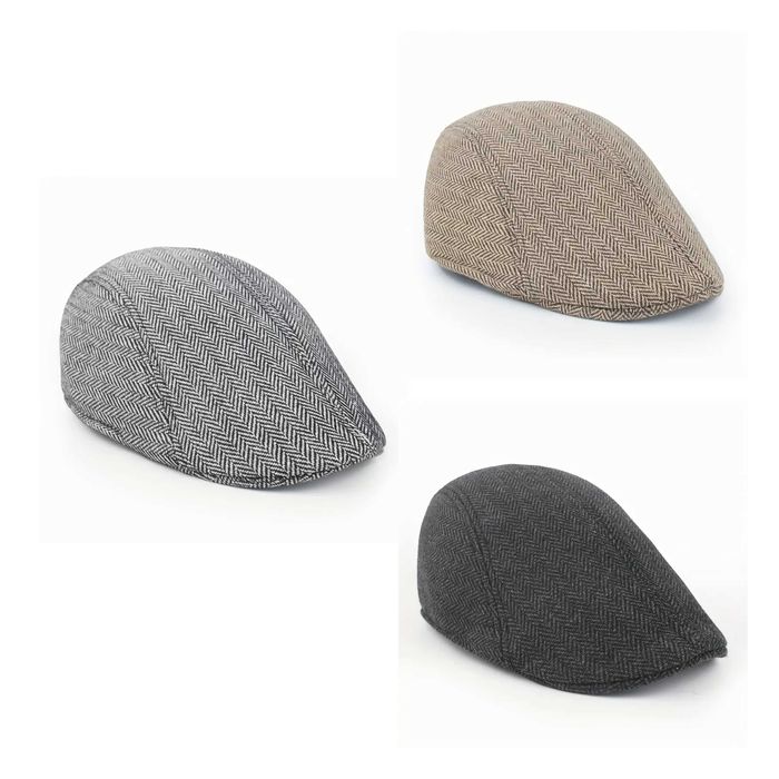 Нов мъжки каскет рибена кост - три цвята