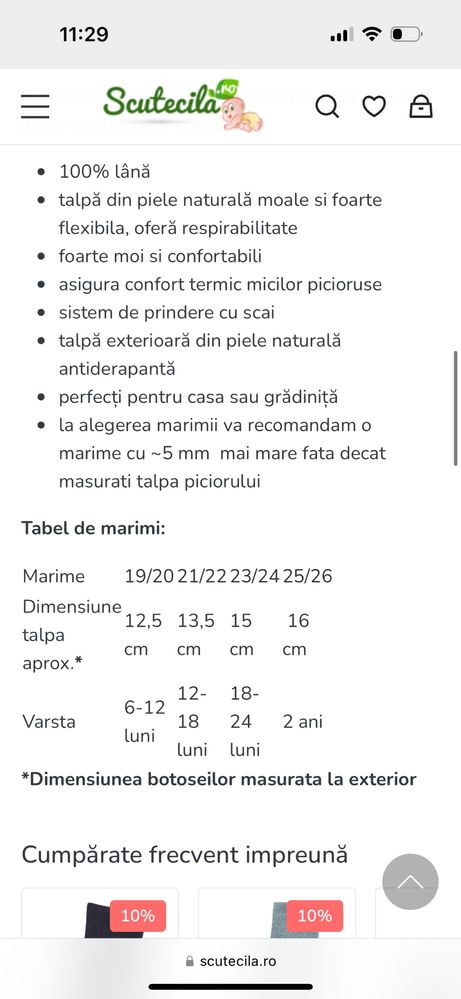 Botosei/Totosi din lână - Black, En Fant 25-26
