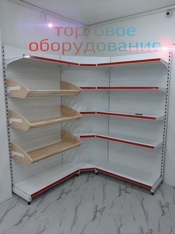 Стеллажи торговые оборудования для магазина витрины полки Алматы