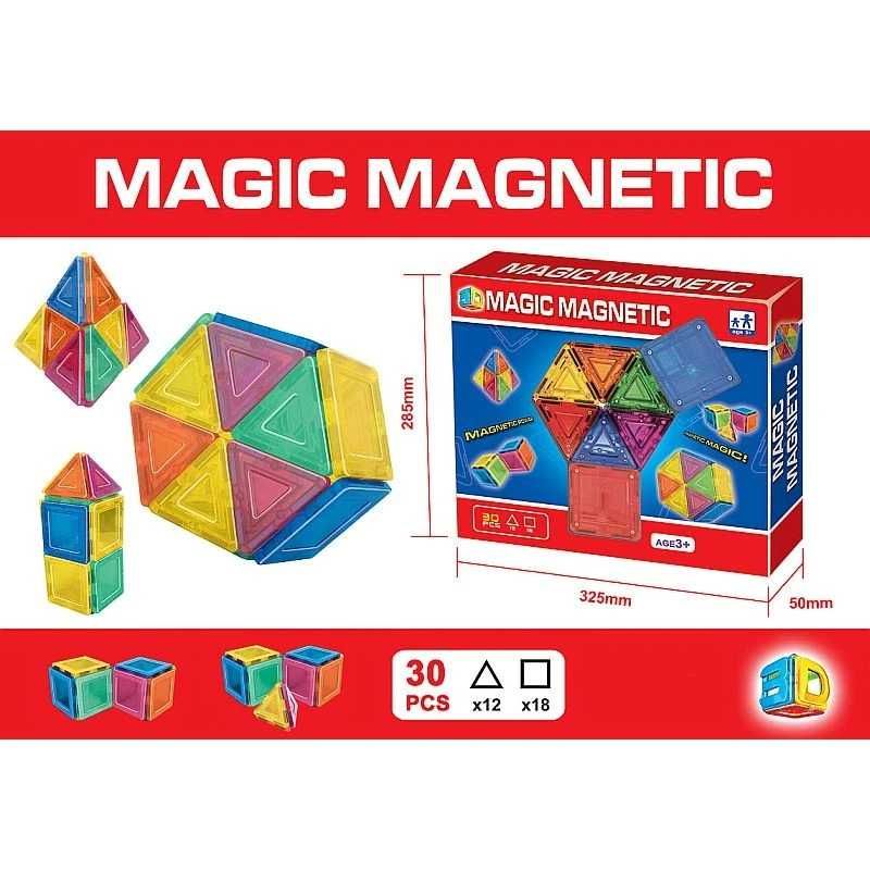 Set magnetic de constructie cu 30 piese, multicolor, varsta 3+ NOU!