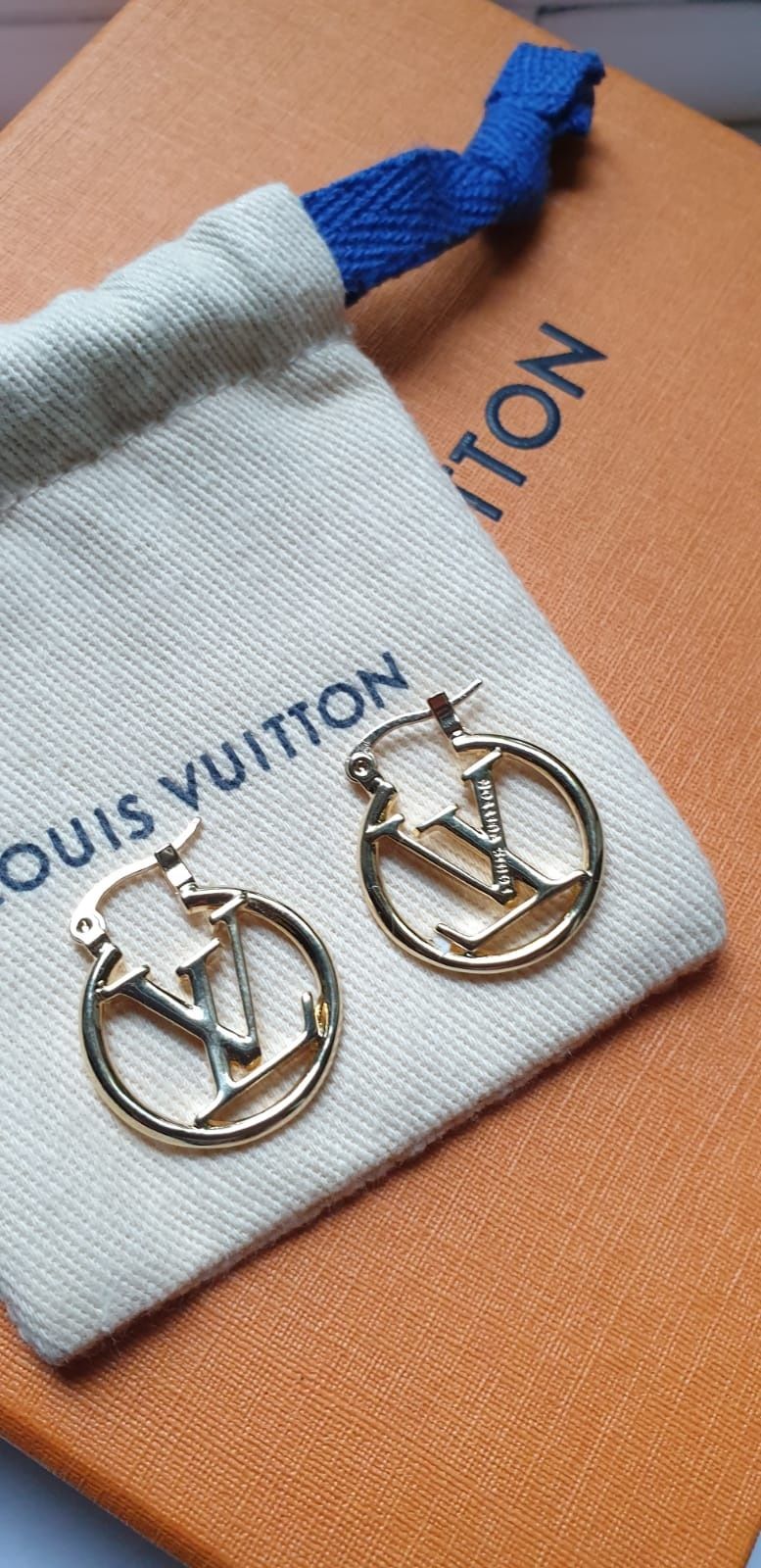 Cercei originali Louis Vuitton, placați cu aur 18k