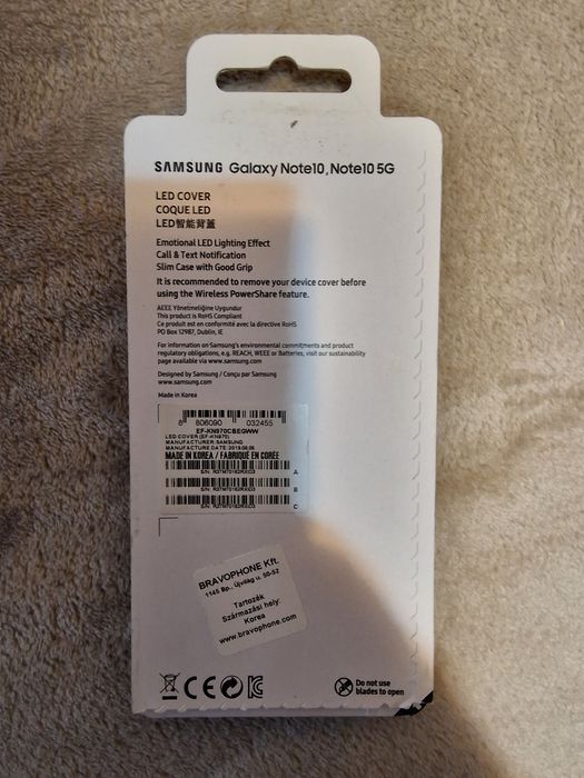 Husa Samsung Galaxy Note 10 Led Cover Black Original nou