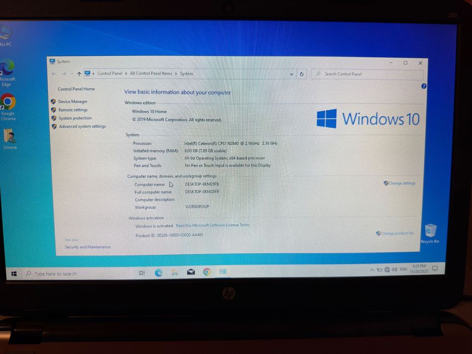 Лаптоп HP 250 G3 8GB 1TB HDD
