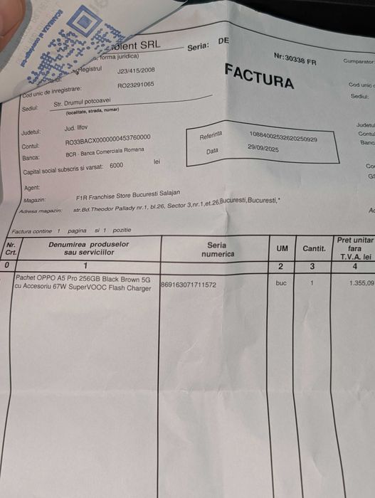 Telefon OPPO A5 PRO 256Gb