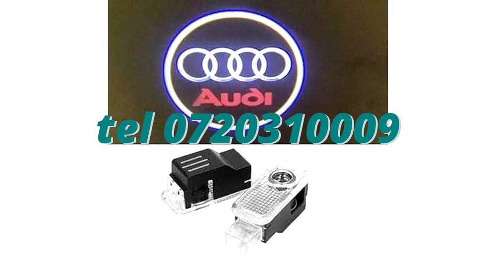 Set 2 Lumini Usi Lampi Portiere Logo Audi Dedicate Holograme