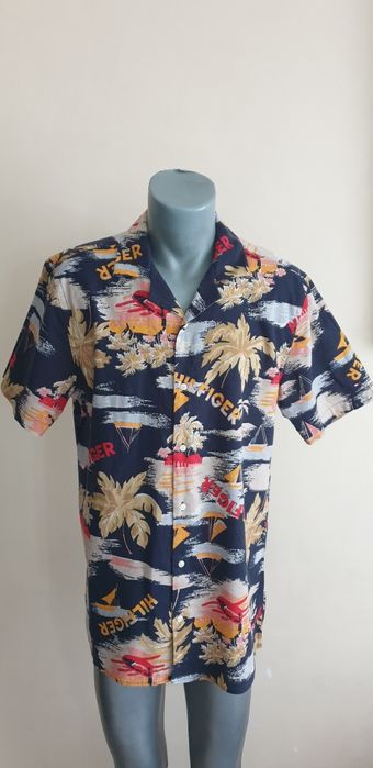 Tommy Hilfiger Cotton/ Len Mens Size L ОРИГИНАЛ! Мъжка Ленена Риза!