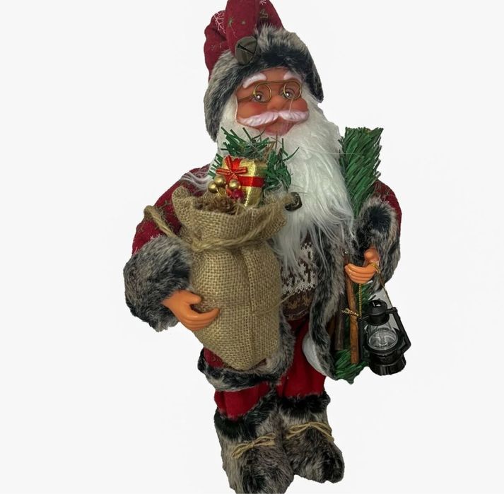 Figurina Decorativa Mos Craciun Care Canta Muzica De Craciun 46cm