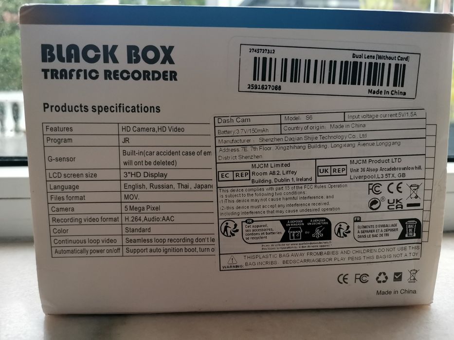 Camera auto de bord Black Box S6