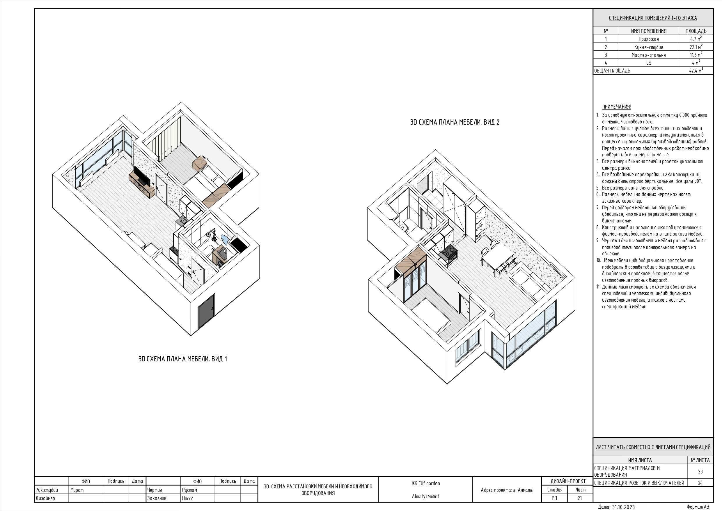 Чертежи для дизайнеров интерьера в Revit