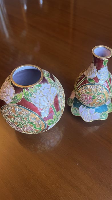 Vaza China ,tehnica cloissonne ,20 cm