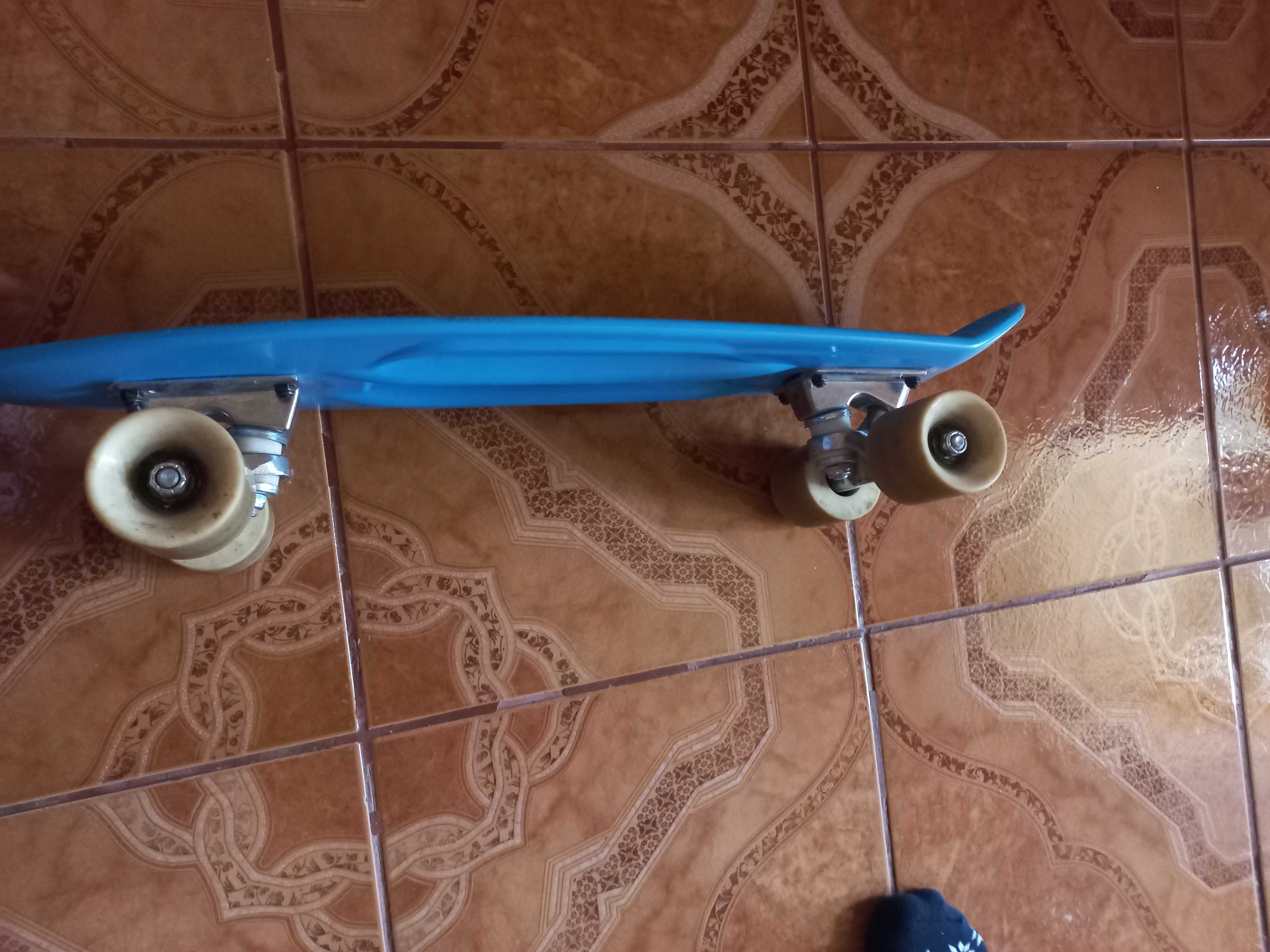 Mini skateboard plastic Albastru Copii