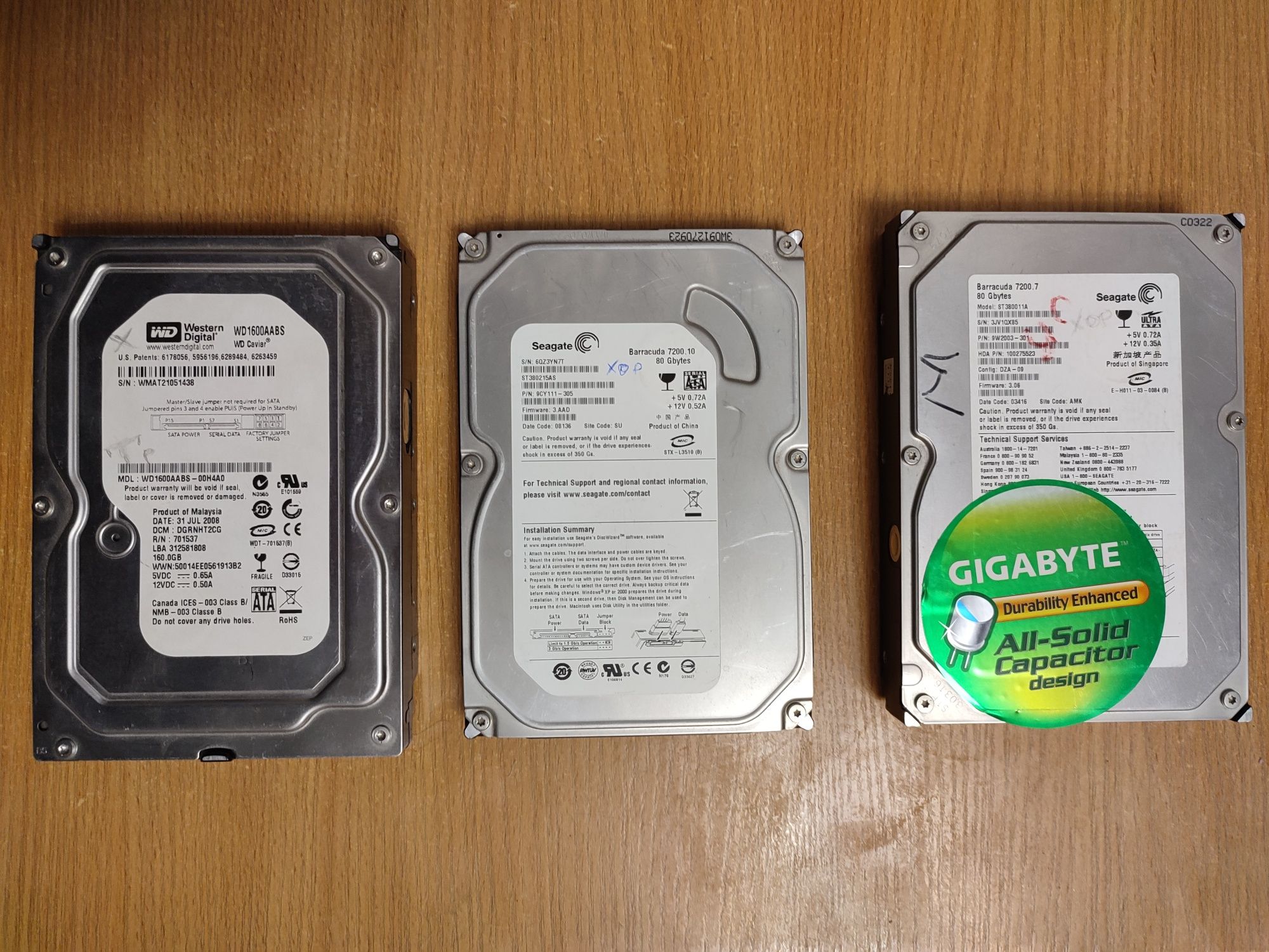 HDD жесткий диск Sata WD Western Digital 160гб для ПК, терминалов
