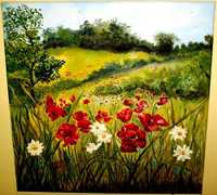 Vand "Taina florilor de camp", tablou-pictura in ulei pe panza