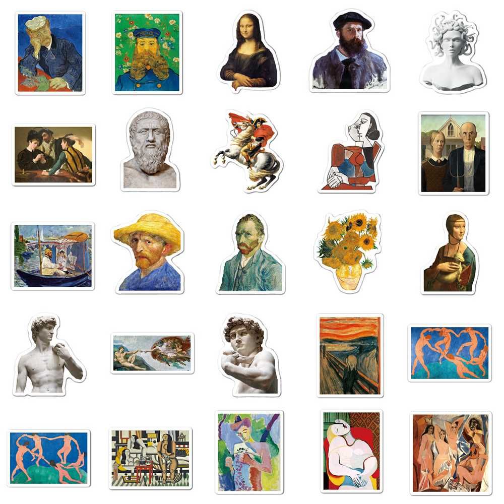 Водоустойчиви стикери 50х бр - Art/Изкуство/van Gogh/Художници/Рисунки