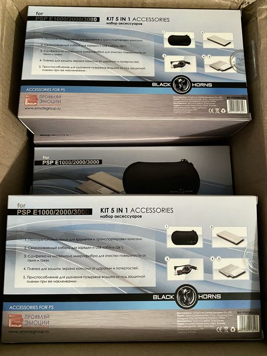 PSP E1000/2000/3000 Набор 5 в 1 (чехол, USB,пленка,карта)