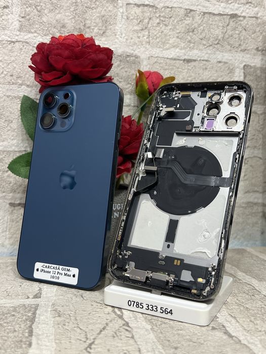  Carcasă iPhone 12 Pro Max NEGRU / ALBASTRU / GOLD (Originală) 