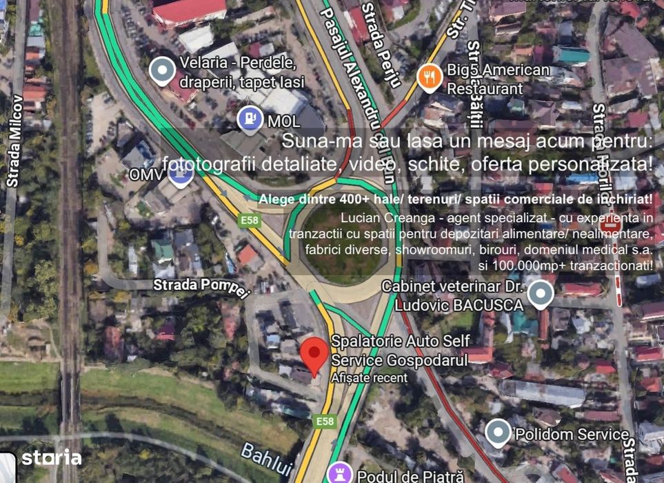 Spalatorie, hala, spatiu, 183mp, rond Podul Piatra