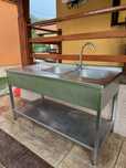 Masa inox cu 2 cuve - stare impecabila