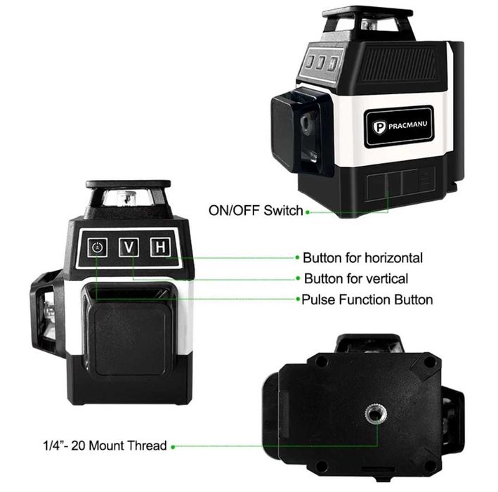 Nivela laser cu acumulator portabila