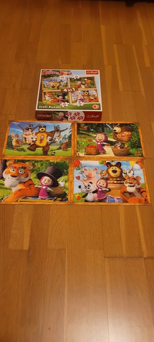 Set 4 Puzzle Masha si ursul -Masha and the bear