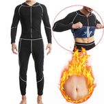 Костюм двойка жиросжигающий мужской спортивный, куртка и леггинсы