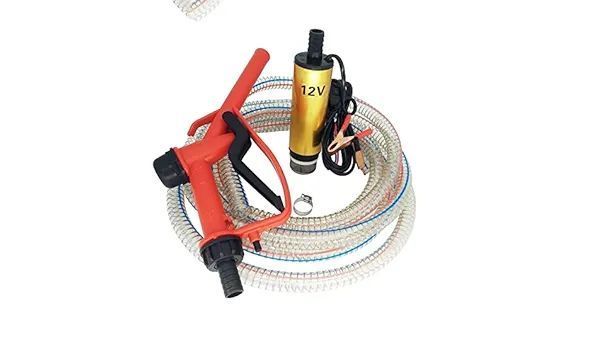 pompa transfer lichide cu furtun si pistol la 12v