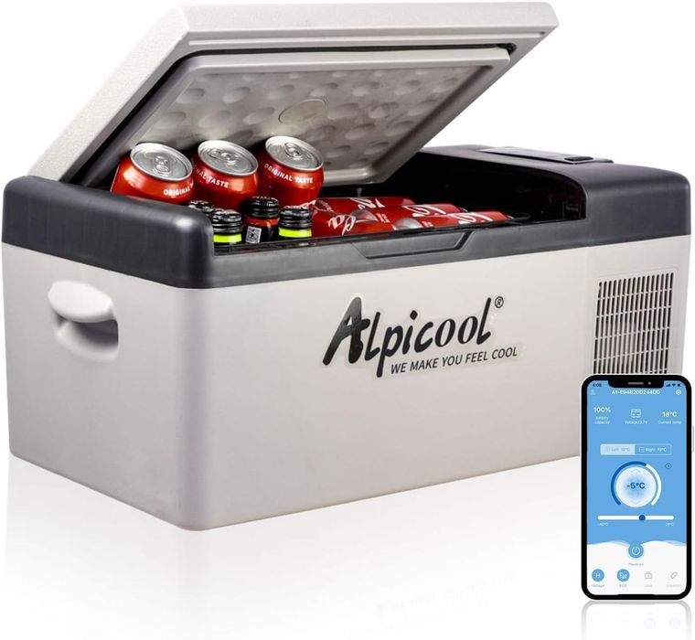 Frigider portabil Alpicool C15–15L, Congelator și răcitor auto 12V/24V