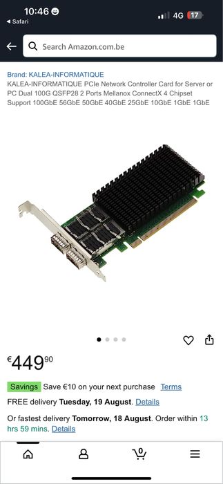 Placa reteaPCIe network card for server or PC Dual 100G QSFP28 2 ports