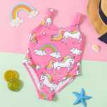 Costum de baie model Unicorn fete. Marimi:6-9luni, 9-12luni, 18-24luni