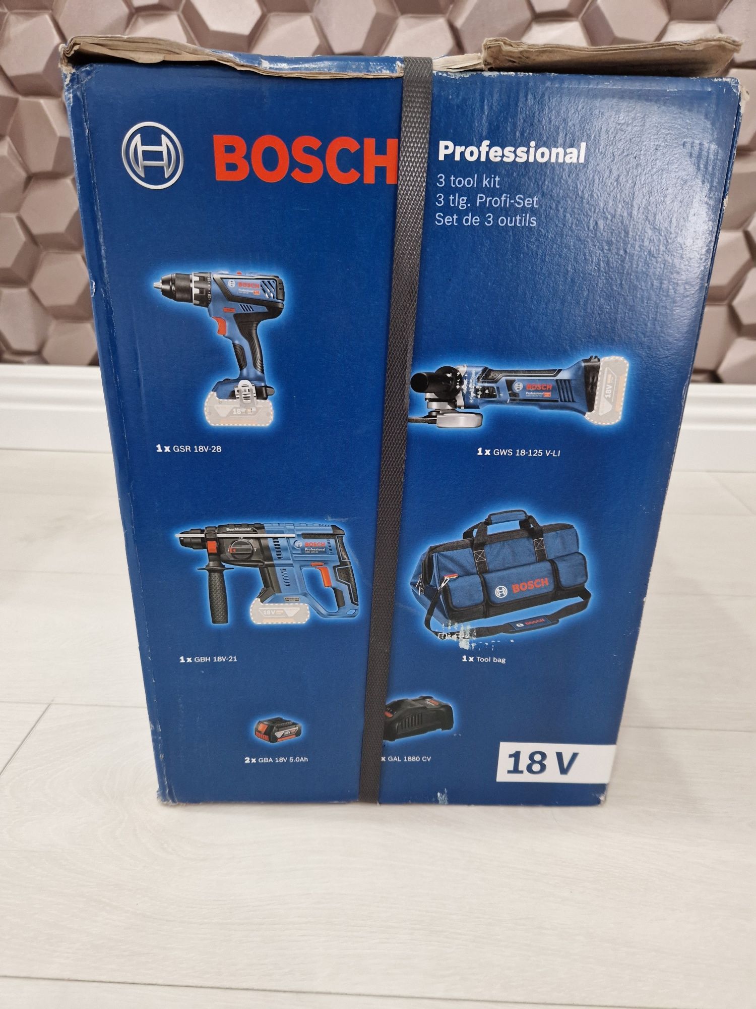 Pachet Bosch Professional Filetanta+Rotopercutor+Flex/polizor, Nou