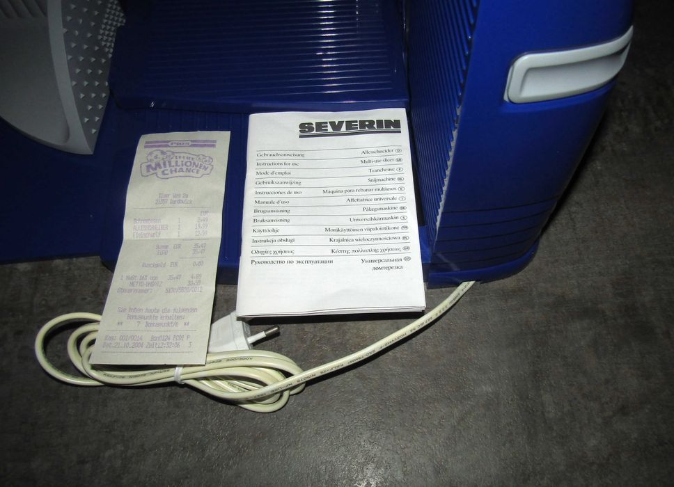 Електрическа машина за рязане на колбаси, хляб, сирена Severin, нова