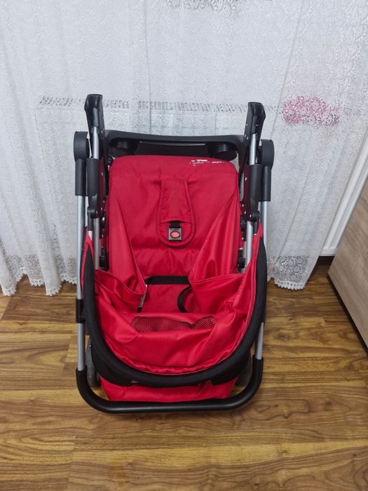 Carucior cu maner reversibil Juju, I Love My Parents, Rosu