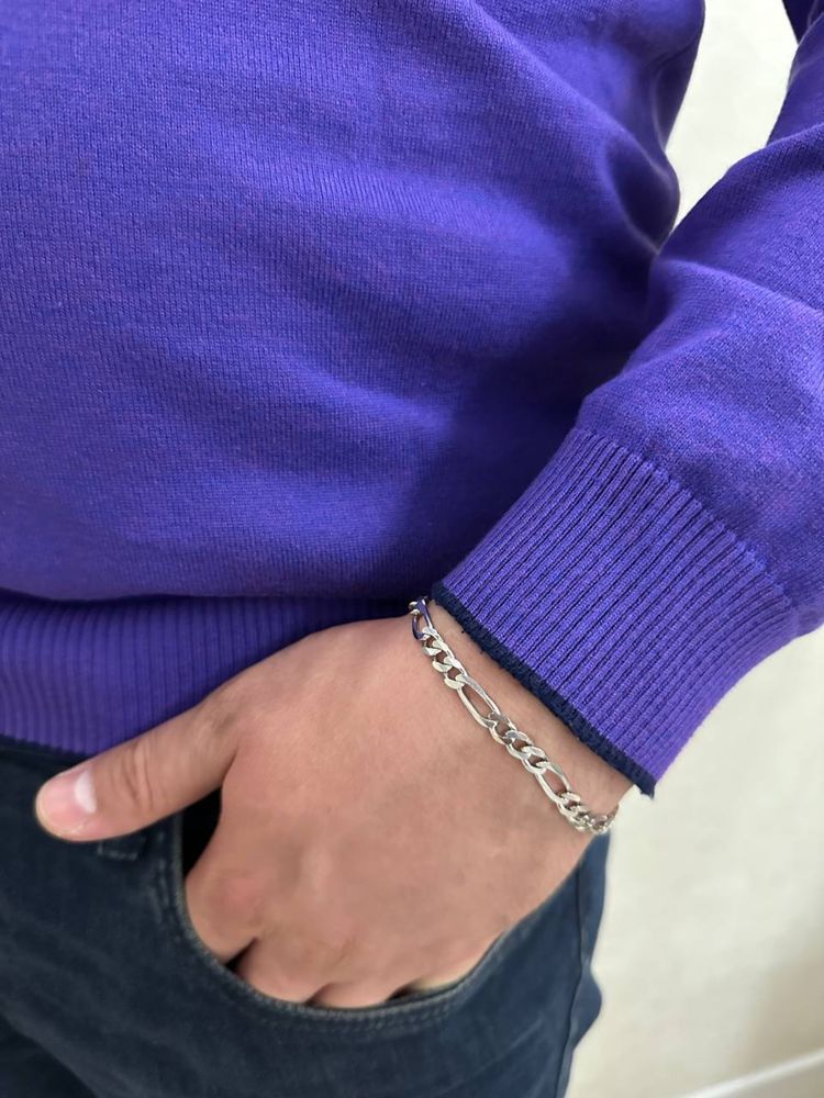 Серебряный мужской стильный браслет. Серебро 925 Доставка.