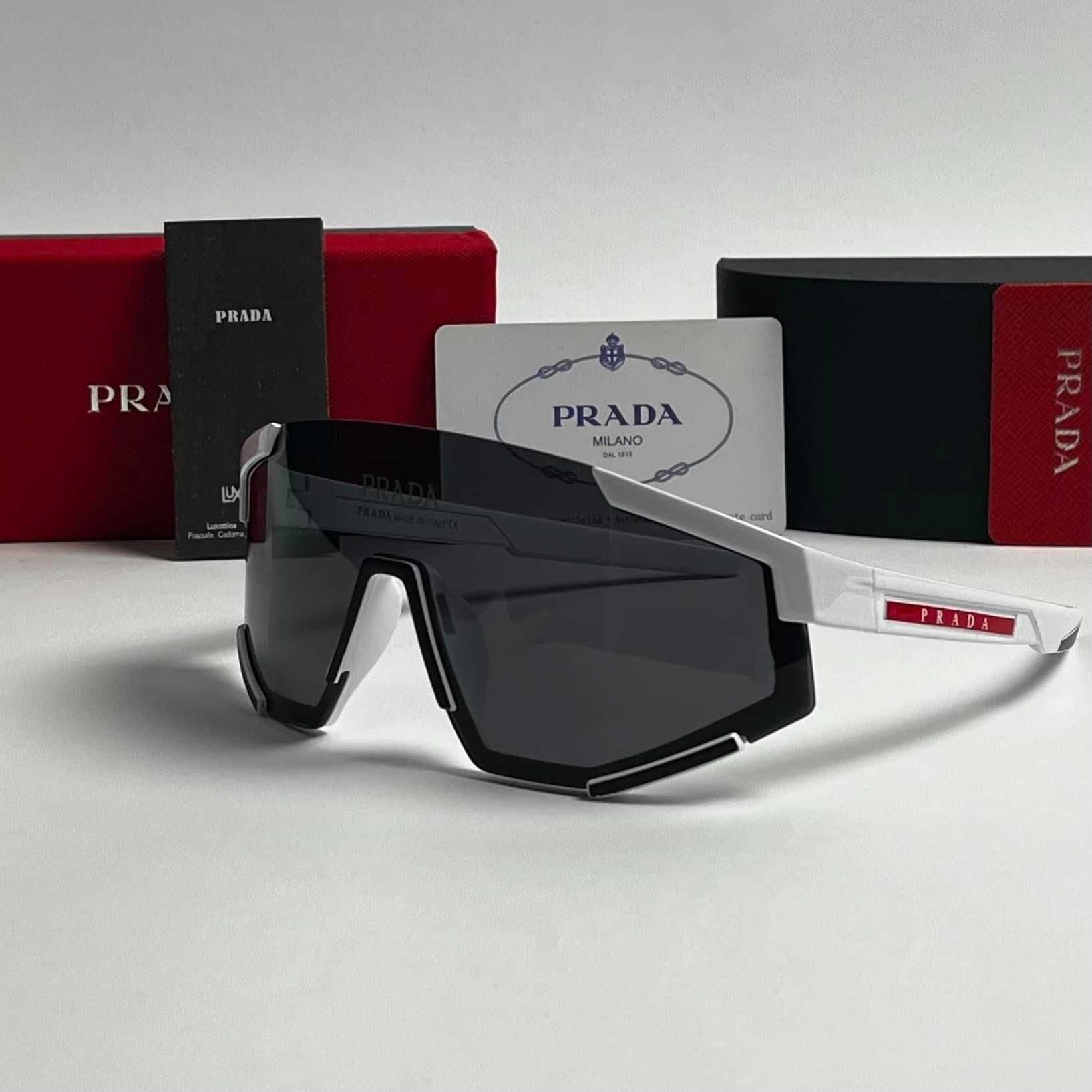 Бели Слънчеви очила Prada Маска Sunglasses Черни Прада УВ400 Mask