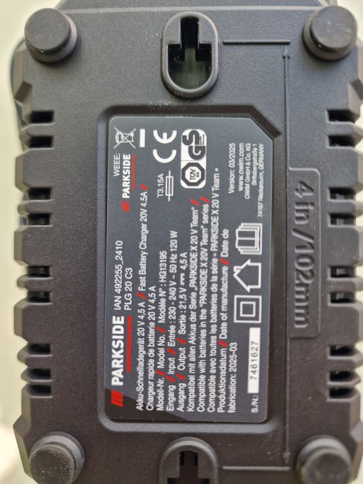 Parkside Incarcator de 4.5 A - 20 V PLG 20 C3