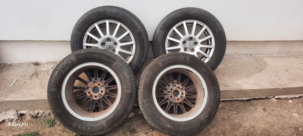 Set roți aliaj wv cauciucuri vară 195×65×15