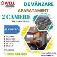De vânzare apartament cu 2 camere, pe strada Vasile Goldiș!