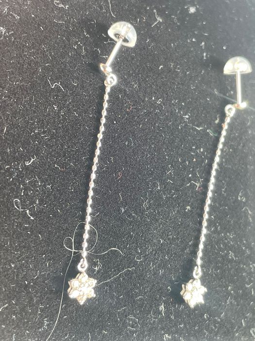 Cercei din platina cu diamante naturale 0,20 ct