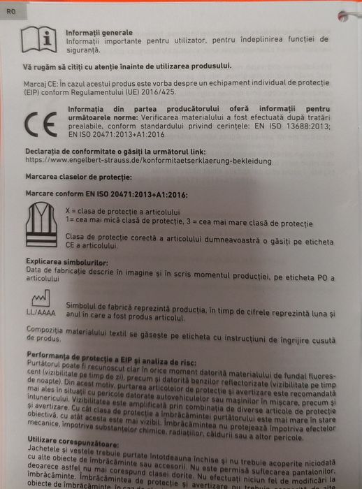 Geaca Engelbert Strauss mărimea XL bărba protecție reflectorizanta