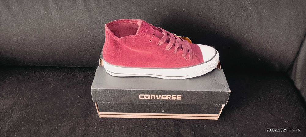 CONVERSE tenisi high piele bordo 39,noi in cutie