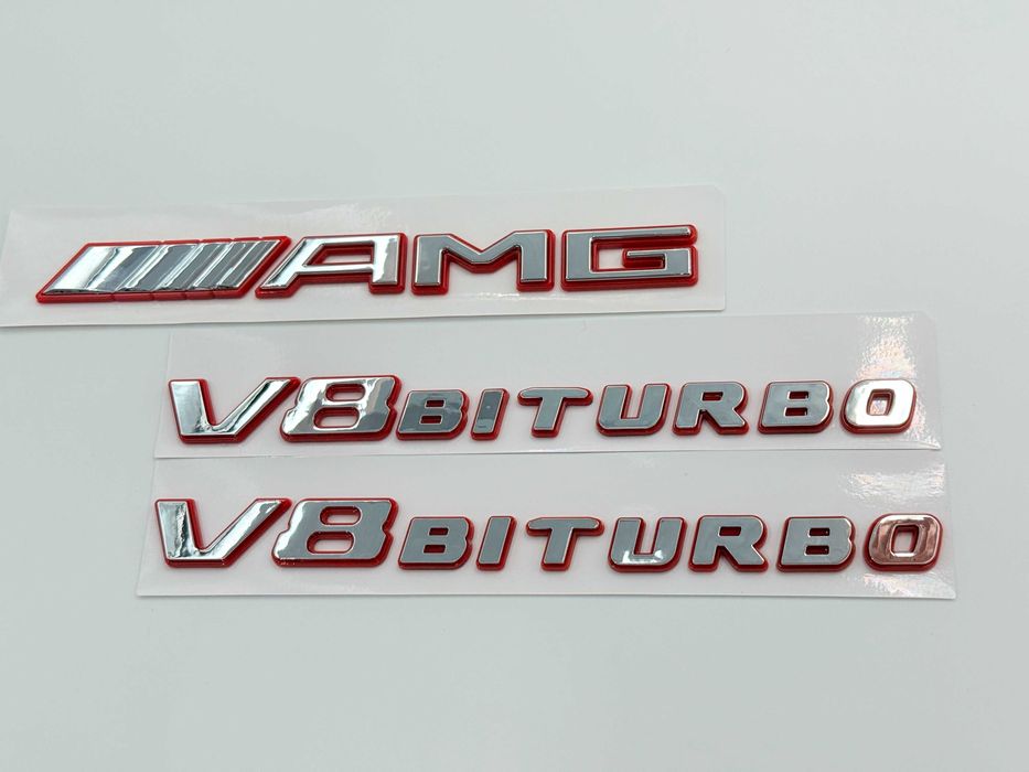Set Embleme Compatibile Mercedes V8 Biturbo AMG nou aripi/spate