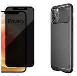 Iphone 12 13 PRO MAX Husa AutoFocus Silicon + Folie Sticla Curbata