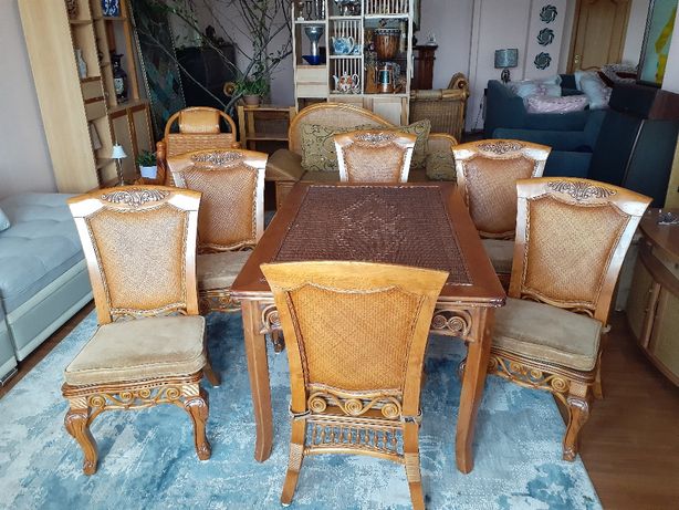 Ротанговая мебель в идеальном состоянии, 6 стульев, стол, тахта,кресло