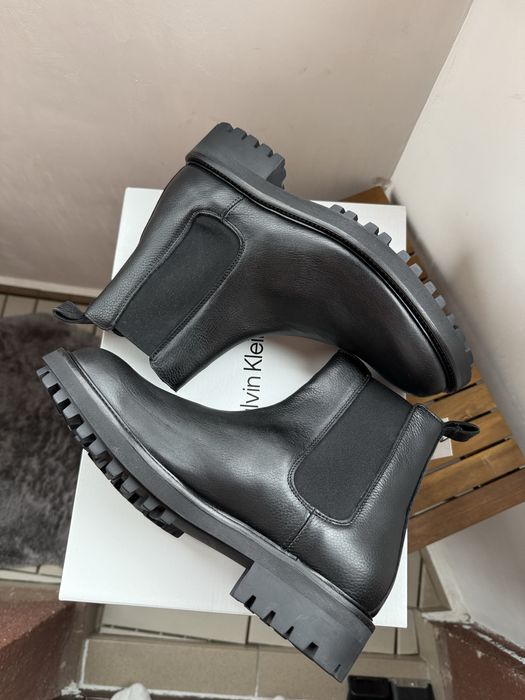 Calvin Klein cizme Chelsea piele neagra marimea 40 noi originale