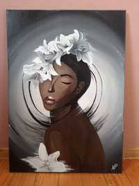 Арт картина: " Жена с цветя"