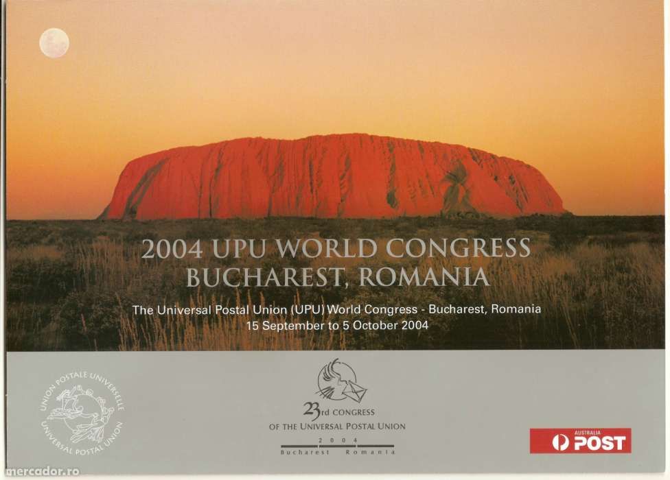 Vand catalog timbre Australia autentic UPU 2004, 400 ron negociabil